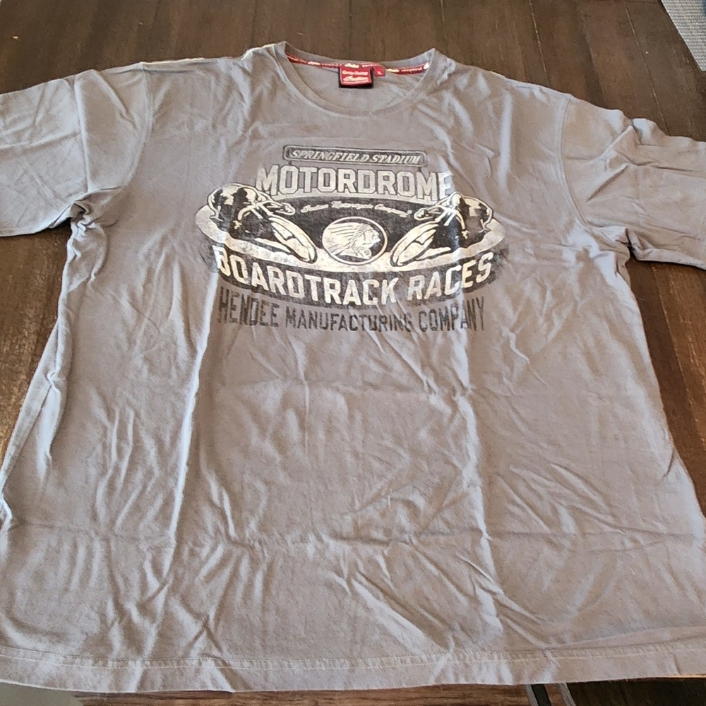 Genuine Indian Motorcycle Gray Boardtrack Racing T-Shirt- XL